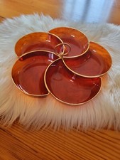 PLATEAU APÉRITIF FLEUR 70' SERVITEUR PLASTIQUE PÉTALES COMPARTIMENTS GÂTEAUX