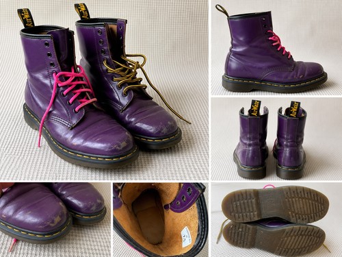 Martens violettes cuir - violettes,