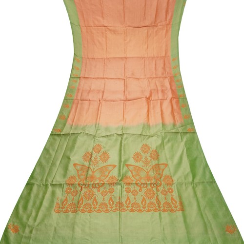 Sari vintage salmon soie - vintage,