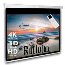 Rollolux Écran projection motorisé home cinéma 244 x 200 (238x178) 4:3 HDTV 4K