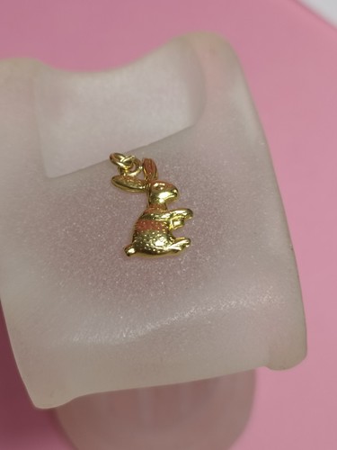 Pendentif charm lapin - lapin, or