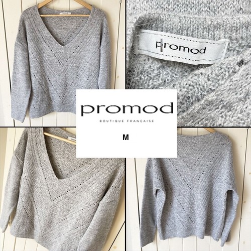 Pull gris maille ajourée