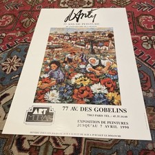 Henry d'ANTY Affiche Exposition 55 Ans De Peinture ART MURAL PARIS 1990 BE RARE!