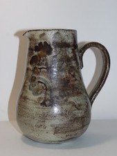 Vallauris vintage 50's Gustave REYNAUD "Le Mûrier: Broc Pichet décor à l'oiseau.