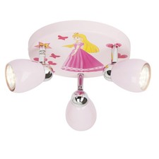 lampe Princess LED spot cocarde 3flg rose | 3x LED-PAR51 GU10 3W lampes à réf...