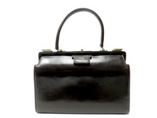 VINTAGE SAC A MAIN HERMES 404 MALLETTE DE DOCTEUR EN CUIR BOX MARRON HAND BAG