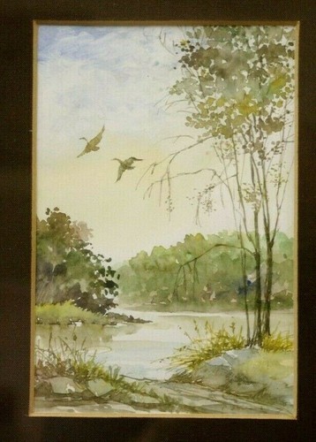 Aquarelle vers 1970 paysage