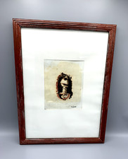 Œuvre originale abstrait expressionniste -  technique mixte signée et encadrée