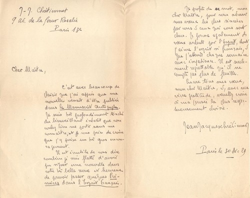 Lettres autographes j - de, j.-j