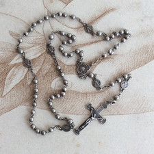 Petit Chapelet Ancien Argent Ange de Raphaël 1930