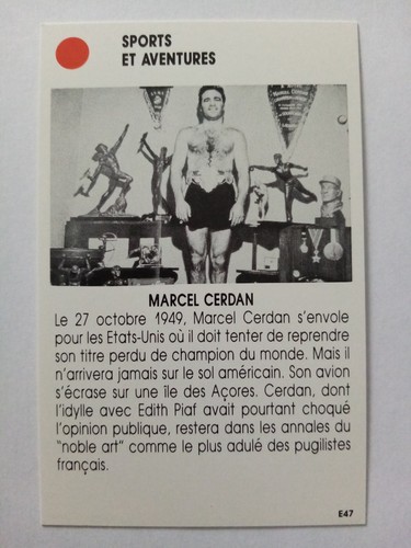 Marcel cerdan card star - marcel,