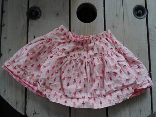 Jupe volants rose évasée