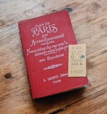 Plan De Paris 1968 Station Métro A. LECONTE avec Ticket RATP 2ème Classe Vintage