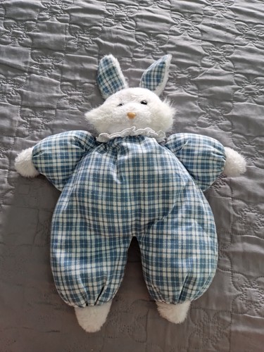 Doudou peluche lapin bleu - peluche,