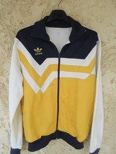 Veste ADIDAS rétro vintage look années 90 sport TREFOIL jacket jaune blanc M