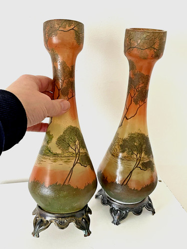 Paire vases décor - vases,