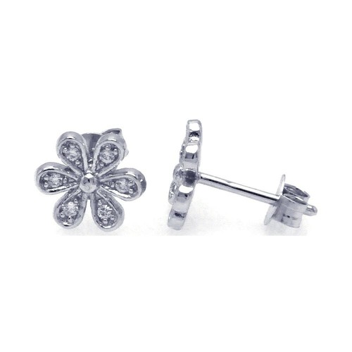 Argent sterling fleur boucles - argent,