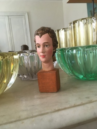 Petit buste stuc polychrome - petit, en