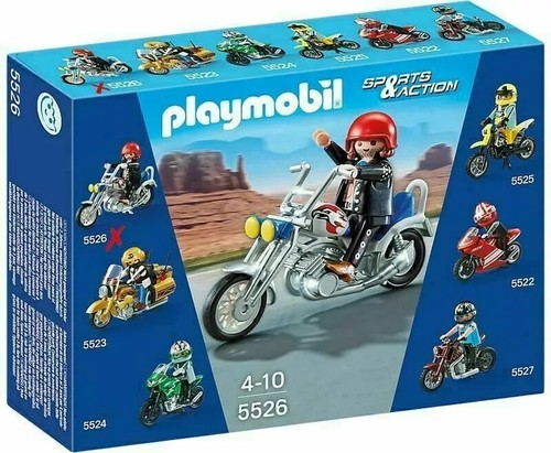 Ref 5526 moto chopper bleu - moto,