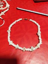 COLLIER EN COQUILLAGES BLANC 44 CM EXCELLENT ETAT.  POLYNÉSIE FRANÇAISE?