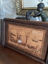 Plateau Bois Sculpté Art-Deco Decor Méditerranéen.  Jolie Pièce !!