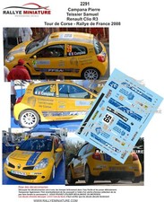 DECALS 1/18 REF 2291 RENAULT CLIO CAMPANA TOUR DE CORSE 2008 RALLYE RALLY FRANCE