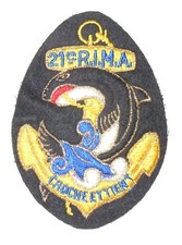 INSIGNE TISSU BRODE 21°