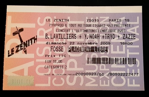 Ticket billet place concert - billet,