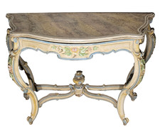 Console Venitienne galbée style Louis XV en bois laqué circa 1900