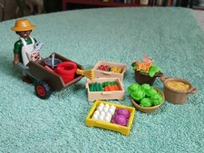 Ferme PLAYMOBIL Lot N°3 : jardinier maraîcher père & fille, végétaux accessoires