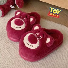 Chaussons Peluche Ourson Rose Style Lotso – Confort Doux pour Femme et Enfant