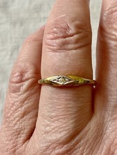 VÉRITABLE DIAMANT , ANCIENNE BAGUE En plaqué OR DE DEUX TONS, RARE ET SPLENDIDE