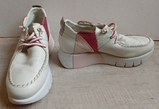 Jose Saenz chaussure / Basket compensée Cuir Blanc - Rose mis 1 Fois Taille 41