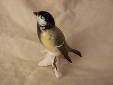 KARL ENS,OISEAU EN PORCELAINE ALLEMANDE,MESANGE A TETE NOIRE?,EPOQUE 20ème