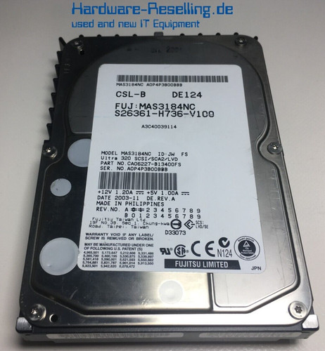 Fujitsu 18gb u320 scsi - scsi, 3,5