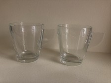 Duo 2 tasses à café en verre transparent, ligne moderne 