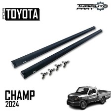 Jeu de barres de toit horizontales en rouleau noir mat pour Toyota Hilux Cham...