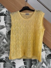 Pull Léger Sans Manches Damart Jaune Vintage