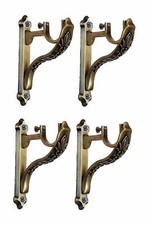 Ancien support de support de rideau de porte et fenêtre en laiton pour tringl...