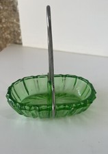 ANCIENNE SALIERE POIVRIERE SEL POIVRE  VERRE MOULÉ VERT CUISINE COLLECTION