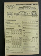 Fiche technique automobile RENAULT 25 D et TD