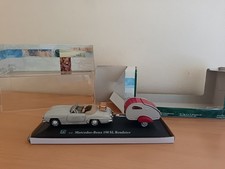 COFFRET CARARAMA 1/43 : VOITURE MERCEDES BENZ 190 SL  AVEC MINI-CARAVANE CARETTA