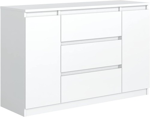 Commode blanche mat - mat, avec