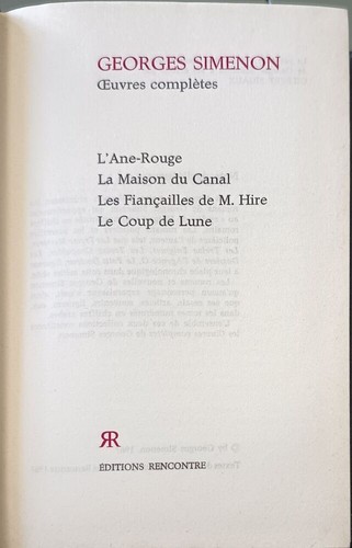 Georges simenon oeuvres - georges,