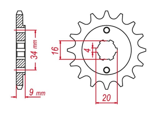 Pignon avant 2062 yamaha - 15,