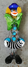 Murano ancien clown coloré statuette verre collection déco XXe vitrine 40 cm