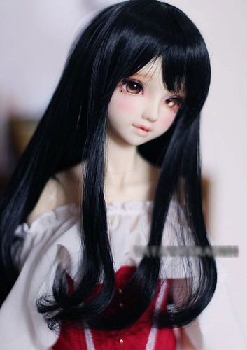 Bjd black long - 7-8", buckle