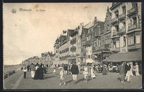 Cpa westende digue 1915 - digue,