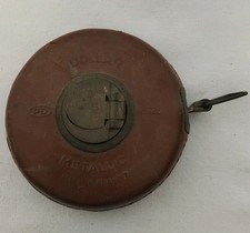 Ancien Mètre Ruban Dollar Métallic Made In France En Cuir Vintage ( CH20 )