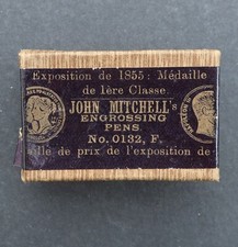 Boite plume JOHN MITCHEL'S n° 0132 F marron pen nibs box pennini écriture